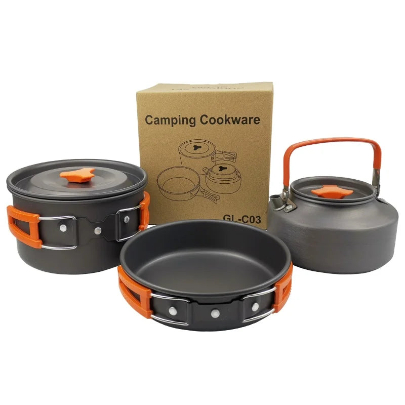 Outdoor cooking kit Portable tableware Lightweight cooking utensils Suitable for hiking, backpacking, picnics and travel use