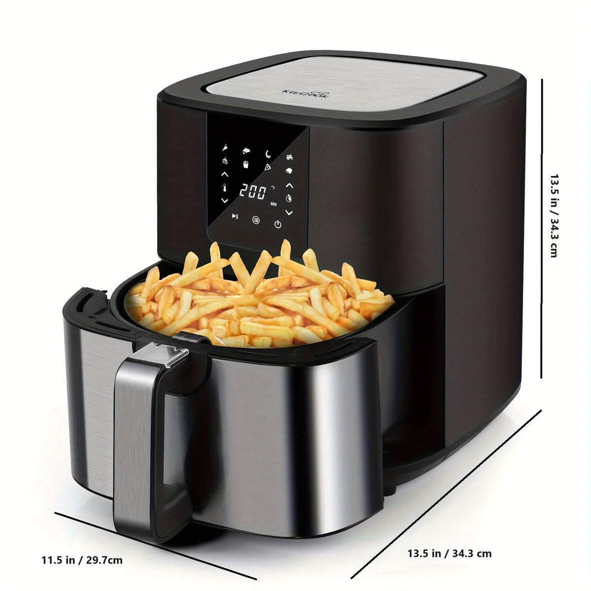 KitCook Large Air Fryer, 1500W 7QT AirFryer Cooker, Adjustable Temperature 100-400°F, 8 Presets Menu, Digital Touch Screen,