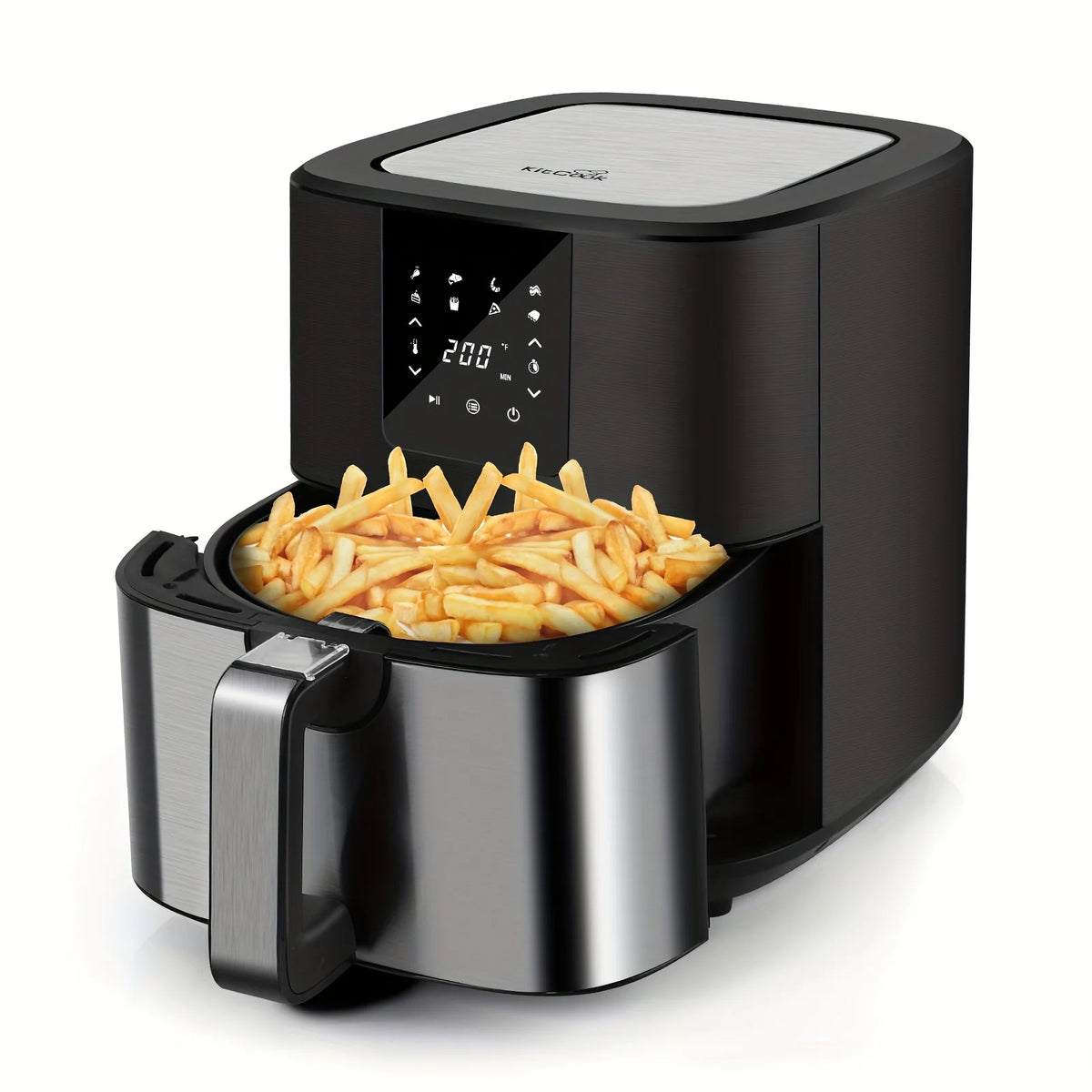 KitCook Large Air Fryer, 1500W 7QT AirFryer Cooker, Adjustable Temperature 100-400°F, 8 Presets Menu, Digital Touch Screen,