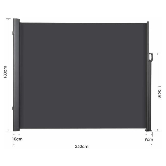 Retractable Side Awning Garden Sun Shade Screen Privacy Divider Deck Wind Fence Pool Shed Awning PU Coated